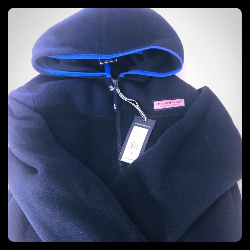 NWT Vineyard Vines Navy Fleece Zip-Up